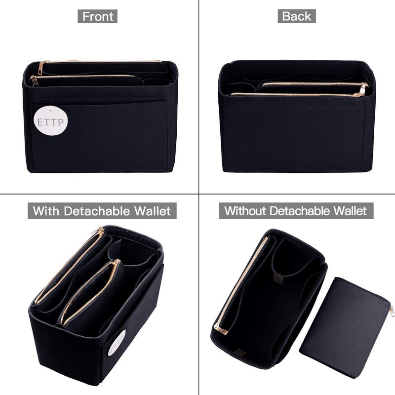 ETTP Purse Organizer, Felt Bag Organizer Insert For Speedy, Neverfull, Tote, Handbag, 8 Colors 5 Sizes (Medium, Black) - Image 3